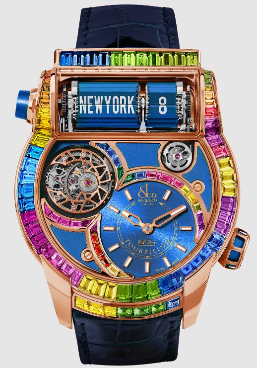 Buy Jacob & Co EPIC SF24 TOURBILLON ARLEQUINO ROSE GOLD BAGUETTE ES802.40.AB.AA.ABALA Replica watch